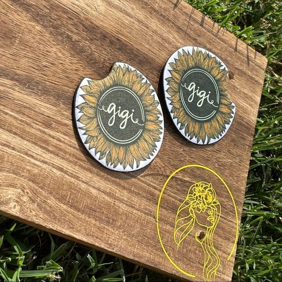 GiGi Sunflower Car Coasters 2 Pack - Picture 4 of 10